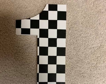 Checkered Flag - Racecar - Race Car - Birthday Party - Photo Prop - Wooden - Hand Painted - 1st birthday