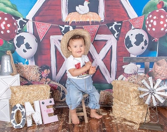 How the west was ONE -Farm - barn yard animals - photo prop - 1st birthday - first birthday - freestanding -