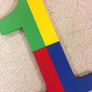Wooden Number - Primary Colors - Uno - Hand Painted - Custom - Photo Prop