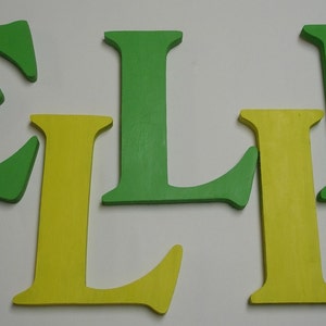 Solid Color Custom Hand Painted Wooden Wall Letters Choose Your Colors image 3