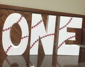 The Rookie Year - Baseball - age blocks - hand painted - wooden - free standing - 1st birthday - photo prop