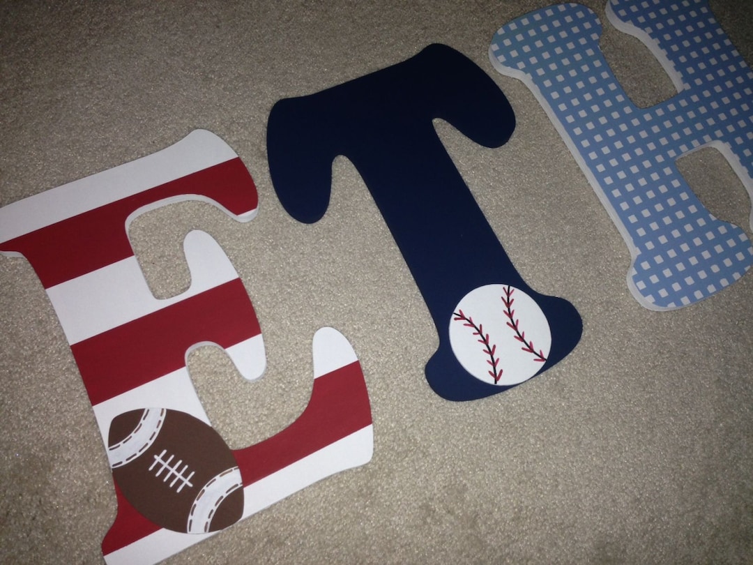 Jake - Hand Painted - Wooden Wall Letters - Custom - Nursery Letters - Etsy