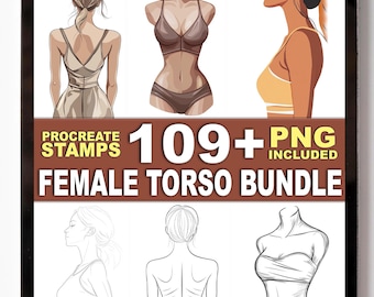 109+ Female Torso Procreate Stamps – Body Outlines & Anatomy Drawing Guides