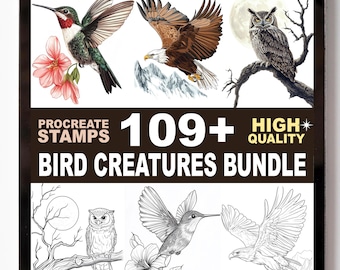 Set postzegels vogels voortplanten | 100+ vogels, vleugels, veren, vliegende dierenborstels | Bloei voortplanten