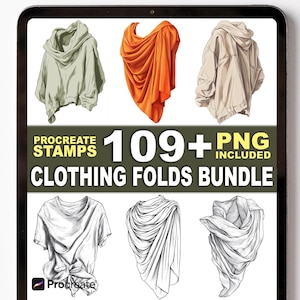 Plus de 109 tampons de pliage de vêtements pour procréer – plis de tissu et formes de guide de dessin