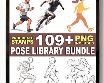 109+ Character Poses Procreate Stamps – Dynamic Figure Poses & Drawing Guides