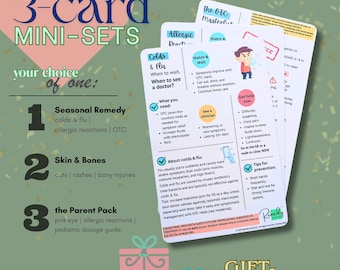 Urgent Care Medical Tips Magnet Set – First Aid Guide, Clinician Approved | 3 card bundles