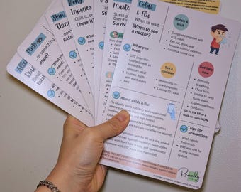 Reference medical half sheet guide | 7 topics, magnetic, handmade, giftable