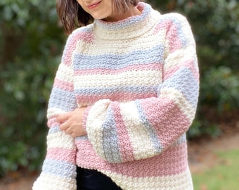 Turtleneck Sweater Crochet PATTERN