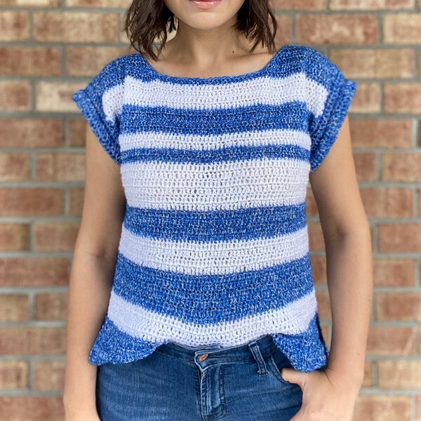 Basic Crochet Tee PATTERN XS-4XL, Crochet tshirt pattern