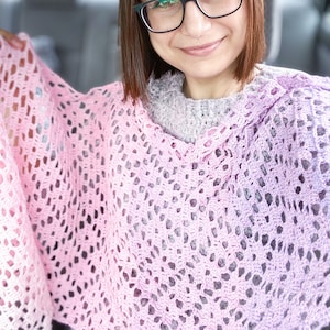 Häkelanleitung, Estelle Schal Häkelanleitung, elegante Sommer Schal Anleitung von Lenysea