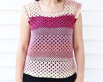 Berry Parfait Tee | Crochet Summer Top PATTERN