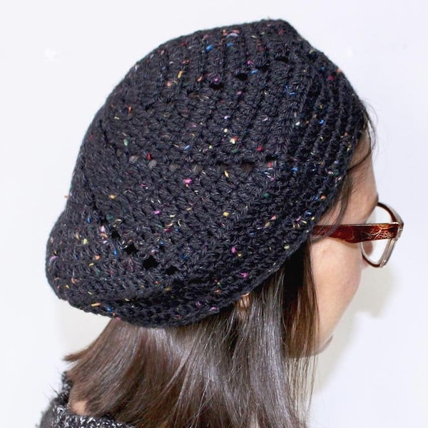 Chapeau béret au crochet