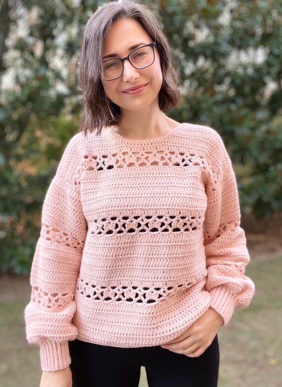 Crochet Sweater Pattern Pink Champagne 
