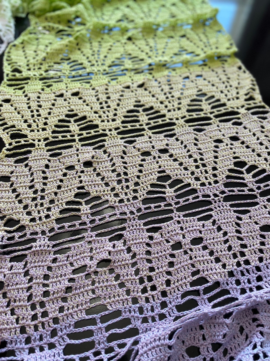 Crochet Lace Leaf Scarf Wrap Shawl PATTERN Etsy