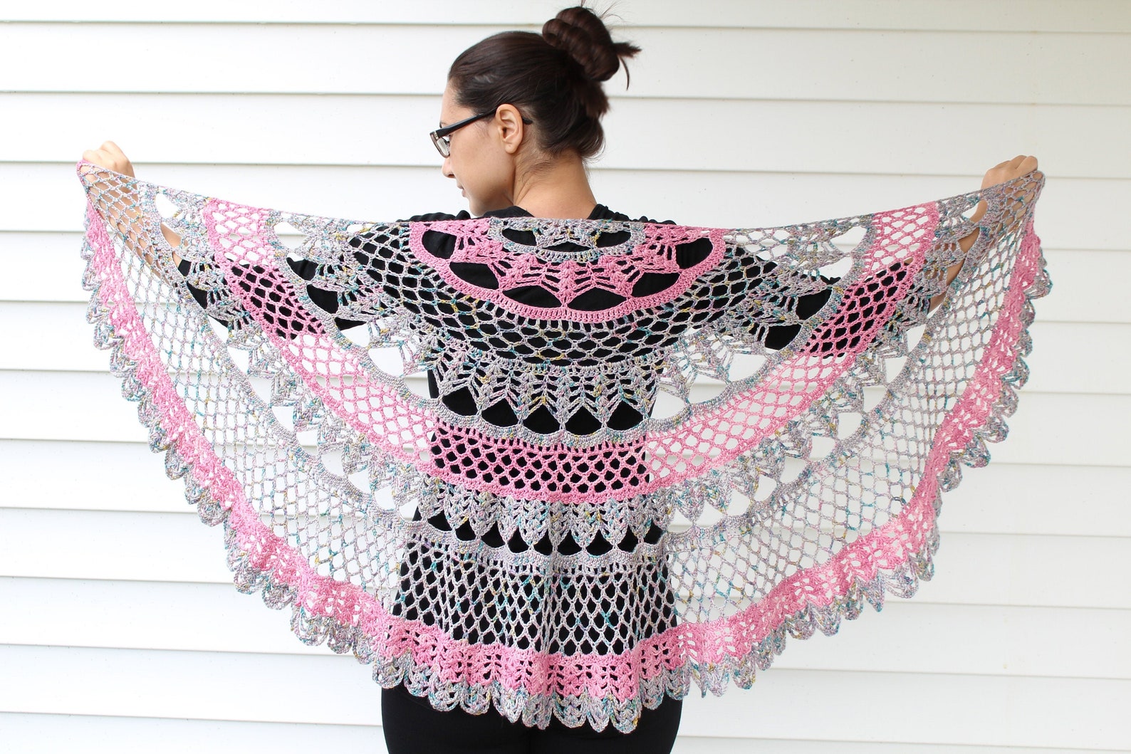 Crochet Shawl Semicircle Shawl PATTERN Etsy