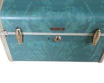 Samsonite Retro Gepäck Style 5112 Vintage 50's Hartschale Teal Grün Messing Zierteile