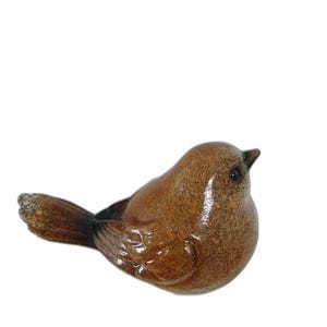 Vintage Ganz Leaf Bird Pottery Figurine with Leaf-Shaped Tail Glazed Lightweight