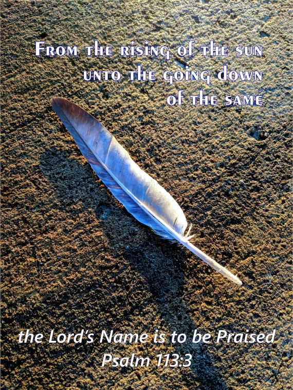 Bible verse From the rising of the Sun Psalm 113:3 Encourage cards, Evangelical Handouts