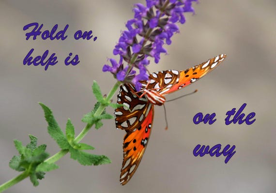 Item#5 Hold on, help is on the way declaration, Evangelical handouts, Inspiring card inserts