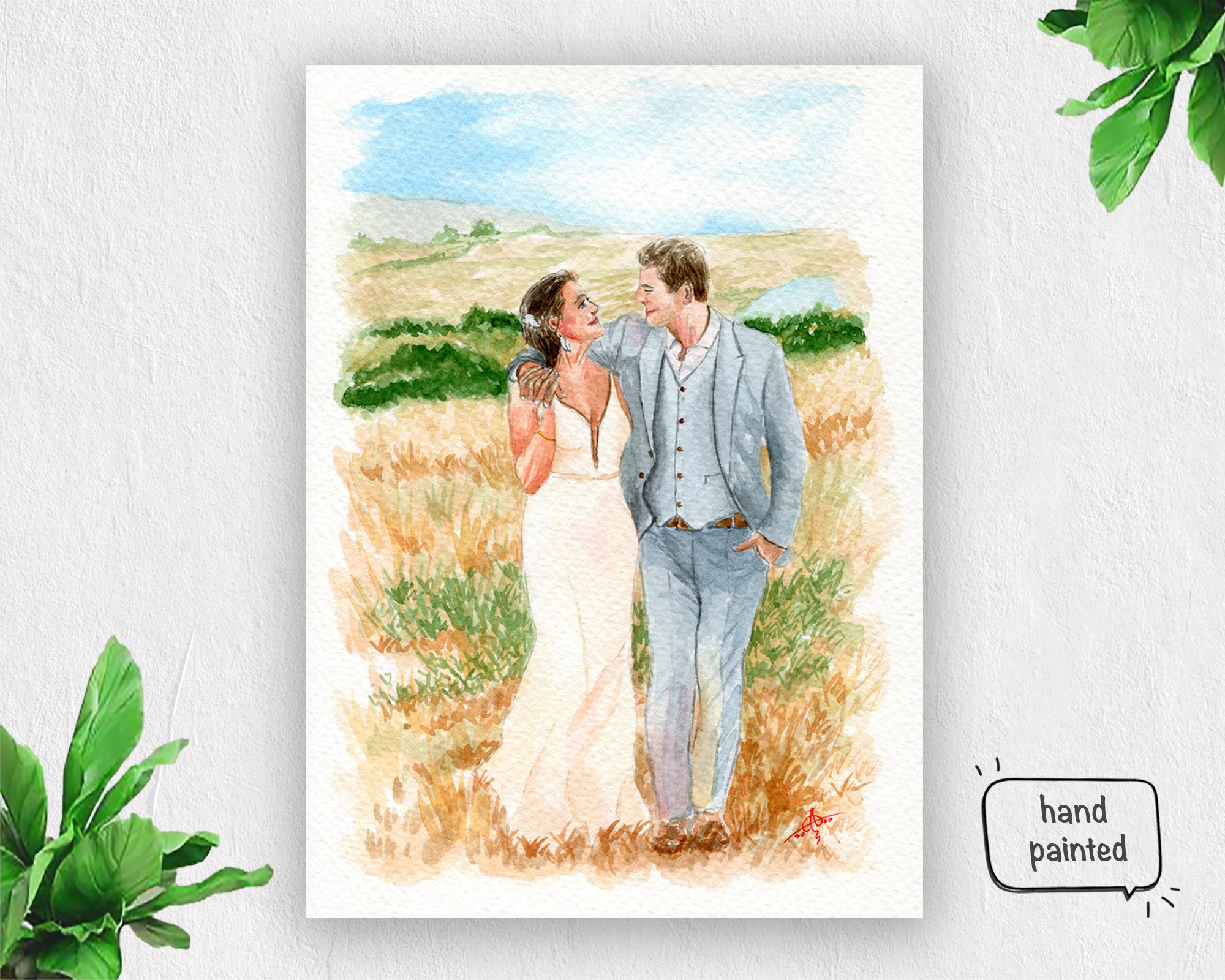 Wedding vibe painting, Custom wedding Painting, Custom painting from photo, Original painting from photo, Sketch from photo, Photo to art