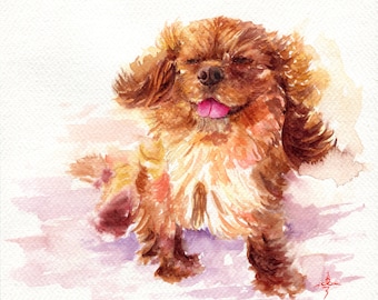 Hand Painted Dog Portrait in Watercolor, Painting pet from photo, Dog commission art, Custom Dog Portrait Watercolor