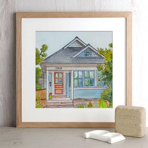 Watercolor House Portrait, Custom Vacation home or Cottage painting, Original painting from your photo, Your home drawn in watercolor image 2