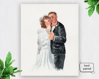 Commission wedding venue HANDMADE painting, custom wedding portrait from your photo, bride groom portrait watercolor, venue painting