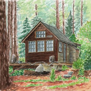 Handgetekend huis. Schilderij van foto, Tekening van foto, Huisportret op maat, Gepersonaliseerd huisportret, Aquarelportret