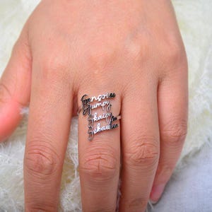 Personalized Custom Name Ring, Engraved Nameplate Ring for Anniversary, Birthday, Mother's Day Gift