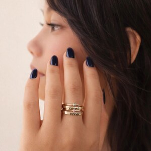 Custom Birthstone Stacking Ring Personalized Engraved Band for Daily Wear and Gift Giving