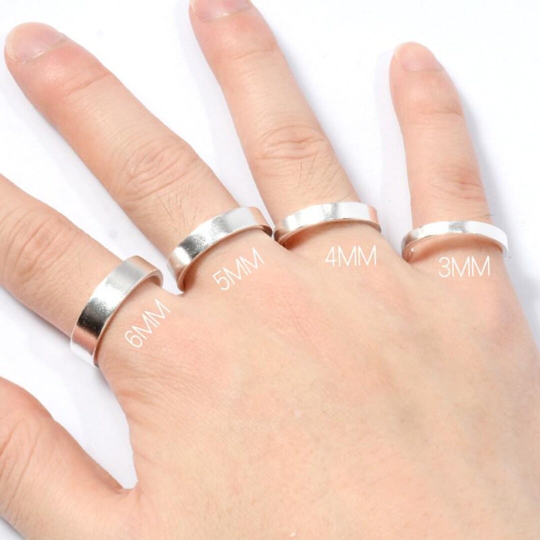 Custom 999 Pure Silver Engraved Ring, Personalized Name Band for ...