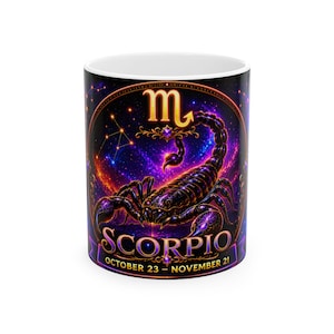 Scorpio Mug with Bold Scorpion Design | Astrology Ceramic Mug