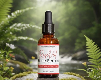 Serum Label Template for Skincare | Canva Editable Cosmetic Bottle Label | Minimal Beauty Branding