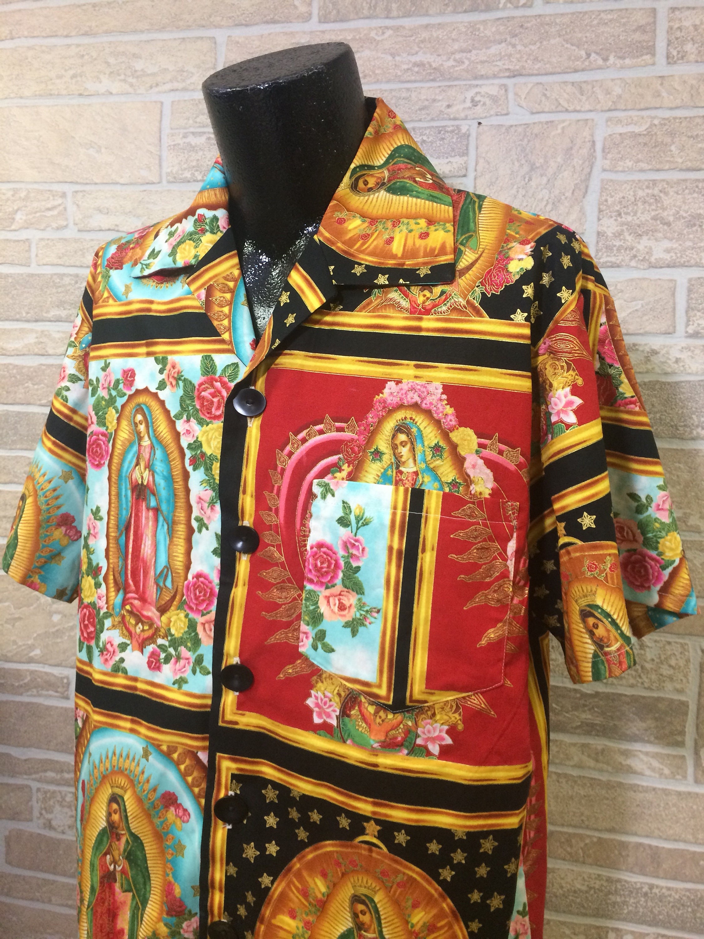 Virgin of Guadalupe Hawaiian shirt Mexican inspired shirt | Etsy