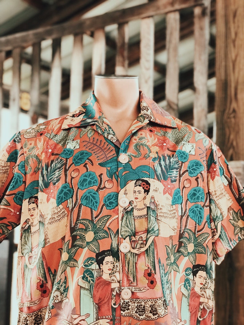 Mexican inspired Hawaiian shirt, Terra-cotta mens shirt, Casual Friday, Unisex image 5