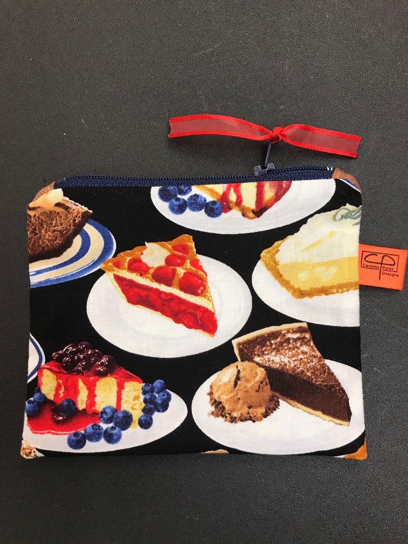 Zipper keychain coin purse Pie coin purse pie lover change purse