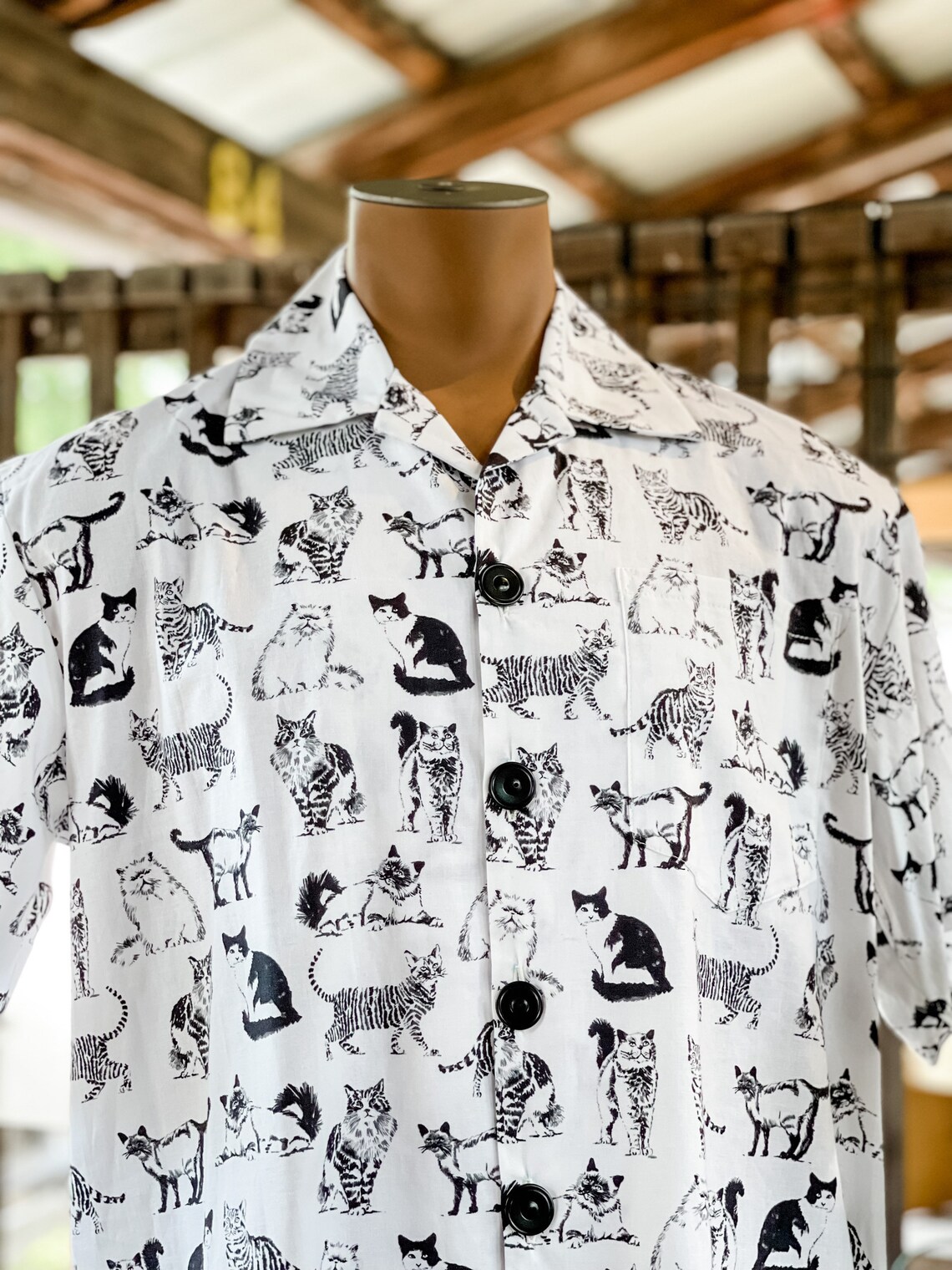 Cat Hawaiian shirt Kitty cat shirt Cat lover shirt casual | Etsy