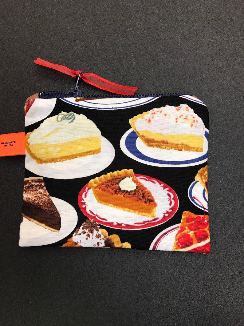 Zipper keychain coin purse Pie coin purse pie lover change purse