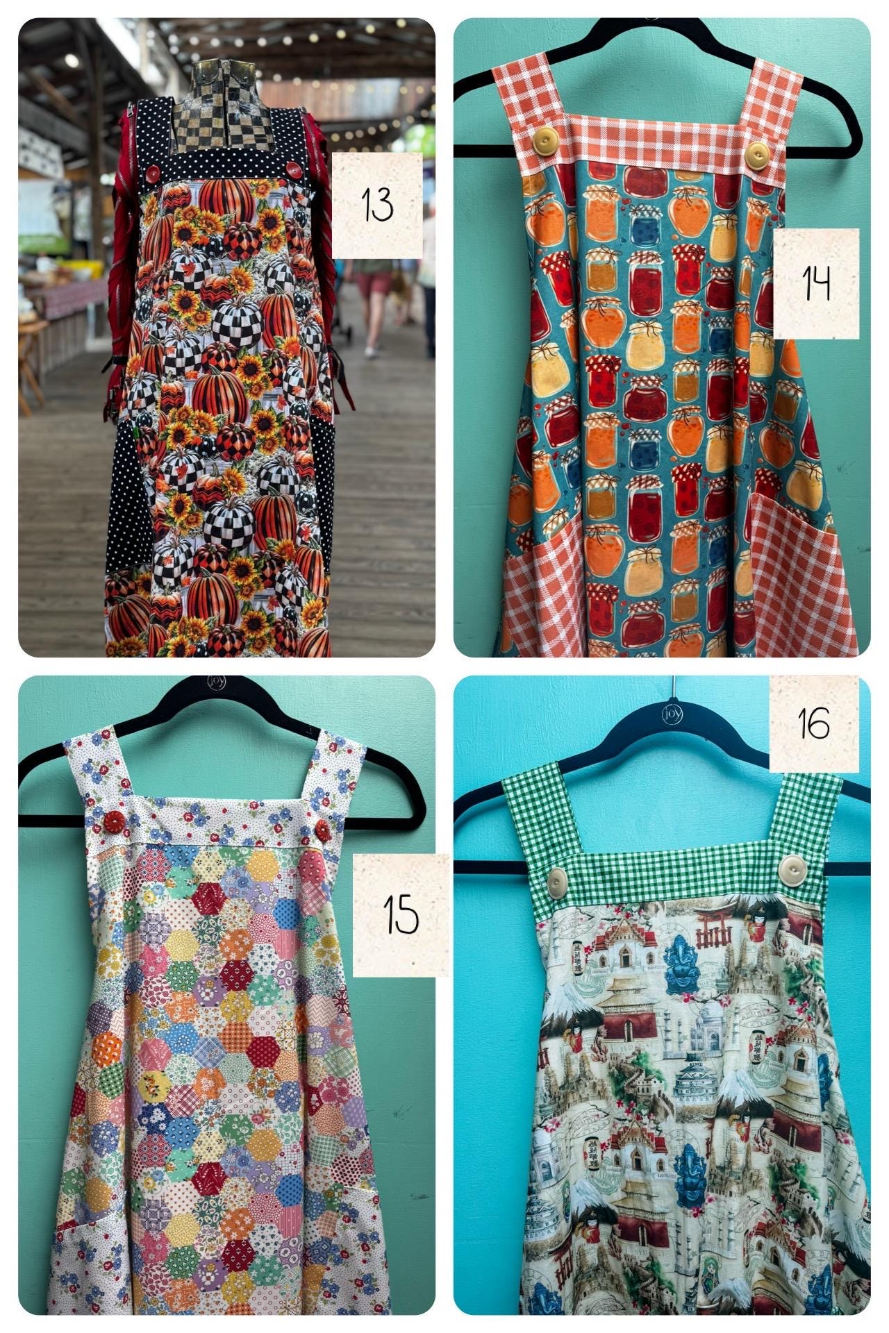 Strawberry Cotton Cross Back Apron, Handmade Smock With Pockets - Etsy
