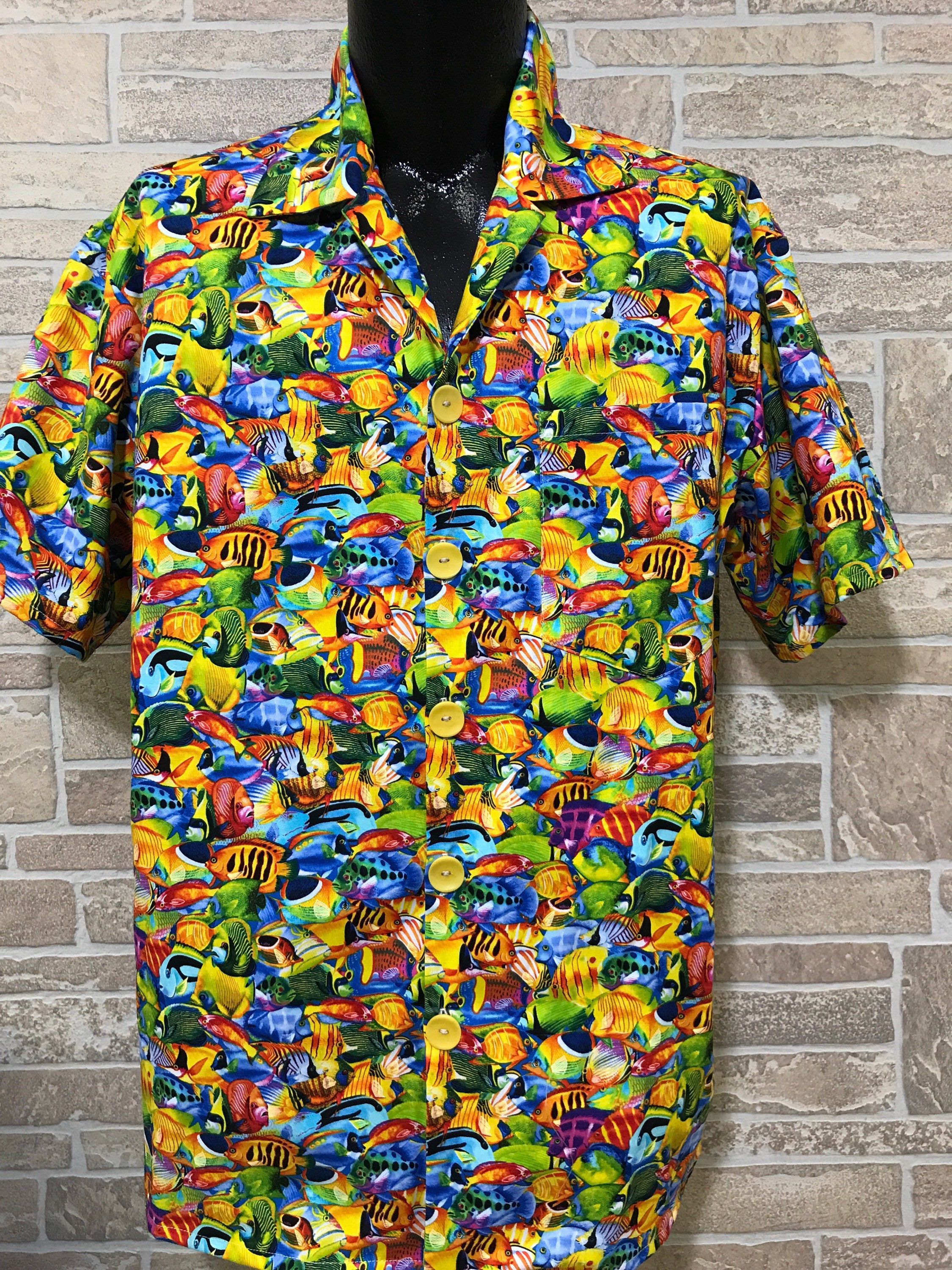 Tropical fish Hawaiian shirt Fish Shirt Tropical novelty Etsy