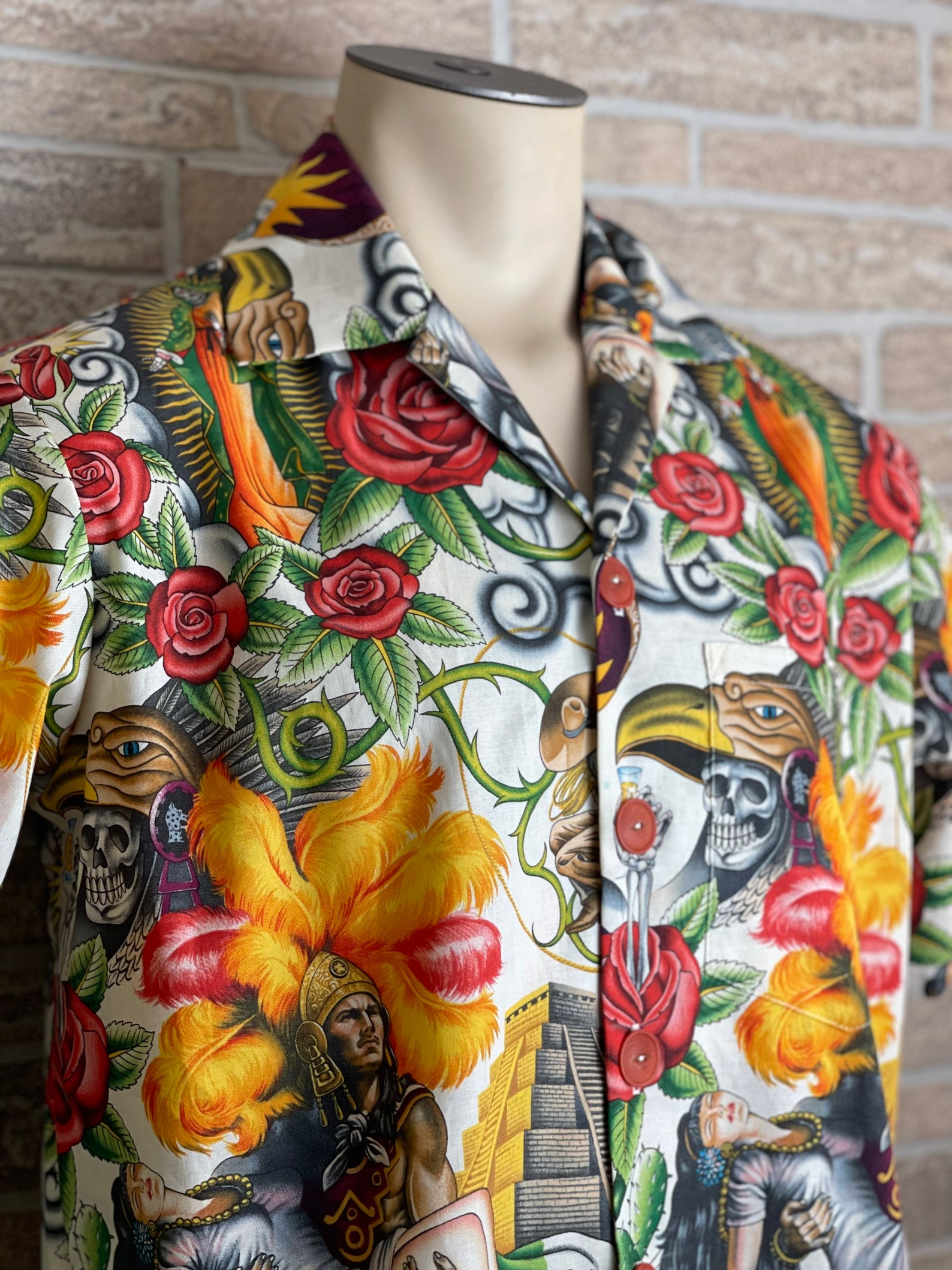 Dia De Los Muertos Hawaiian Shirt With Inspired Images of the - Etsy