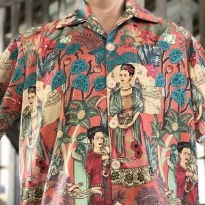 Mexican inspired Hawaiian shirt, Terra-cotta mens shirt, Casual Friday, Unisex image 2