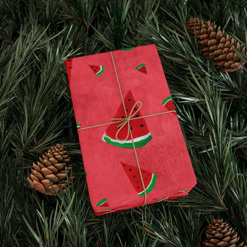 Rana’s Watermelons of Hope Illustrated Pink + Red Wrapping Paper - Child Artist from Gaza image 8
