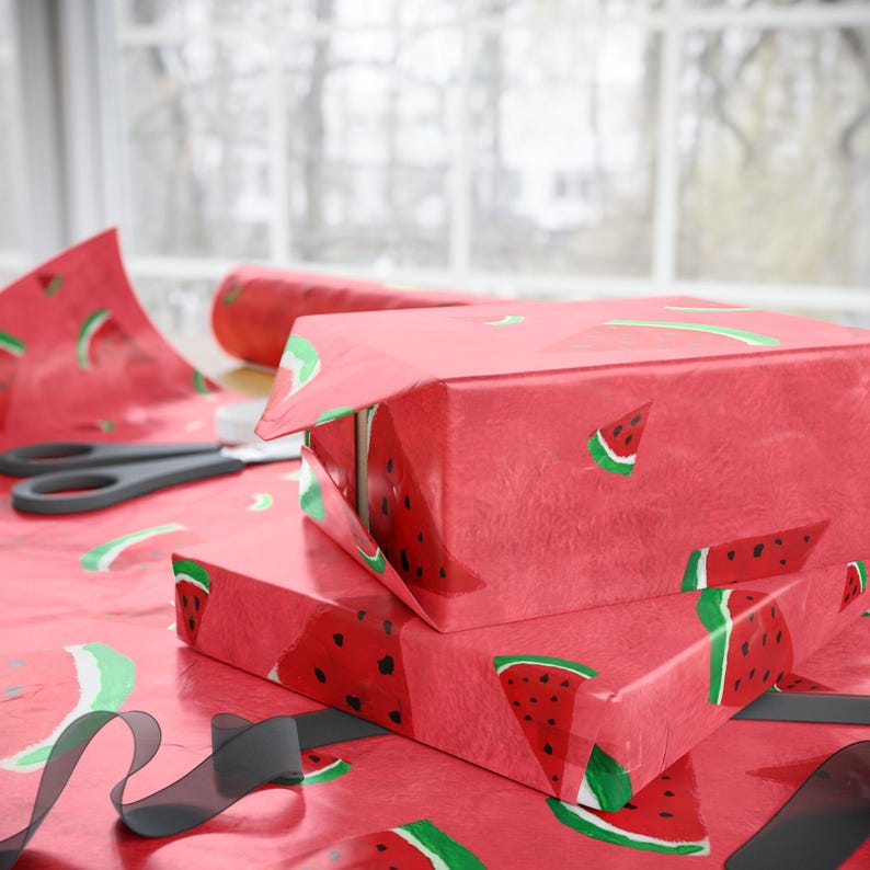 Rana’s Watermelons of Hope Illustrated Pink + Red Wrapping Paper - Child Artist from Gaza image 10