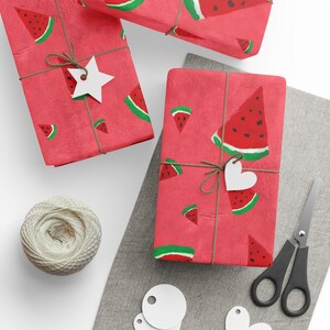 Rana’s Watermelons of Hope Illustrated Pink + Red Wrapping Paper - Child Artist from Gaza image 3