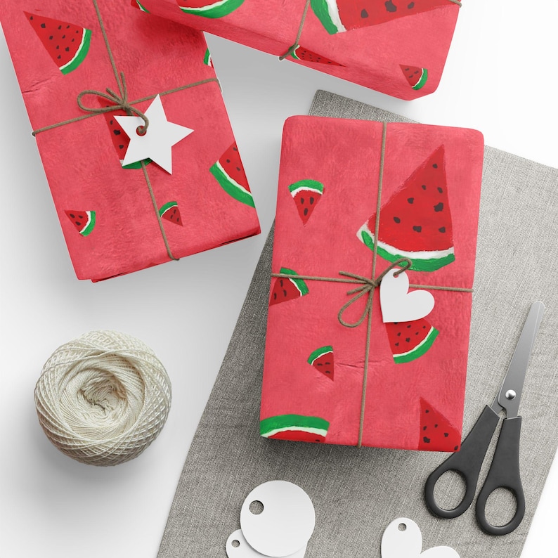 Rana’s Watermelons of Hope Illustrated Pink + Red Wrapping Paper - Child Artist from Gaza image 3