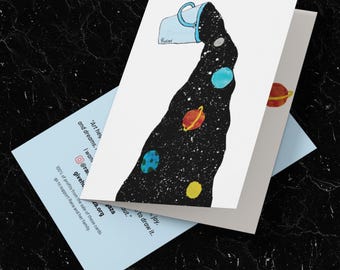Rana's Pouring the Universe Illustrated Greeting Card Set | Galaxy Space Art Notes | Daughter of Gaza