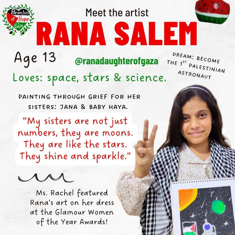 Rana’s Watermelons of Hope Illustrated Pink + Red Wrapping Paper - Child Artist from Gaza image 2