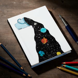 Rana’s Pouring the Universe Galaxy Journal – Palestinian Astronaut Art Hardcover Notebook or Sketchbook